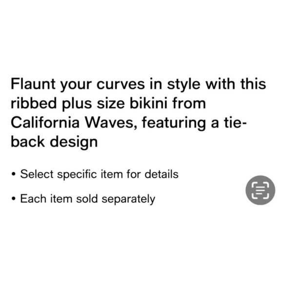 California Waves Plus Size 3X (22/24)‎ Fuchsia Ribbed Bralette Bikini Set NWT - Picture 3 of 5